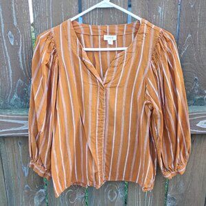 a.n.a. Striped Balloon Sleeve Top Sz. M